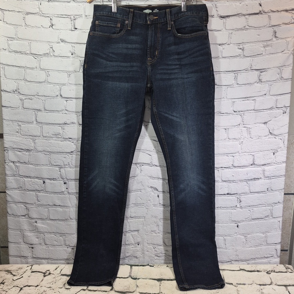Old Navy Jeans Mens 32 X 34 Slim Fit Built in Flex Dark Wash Blue Denim